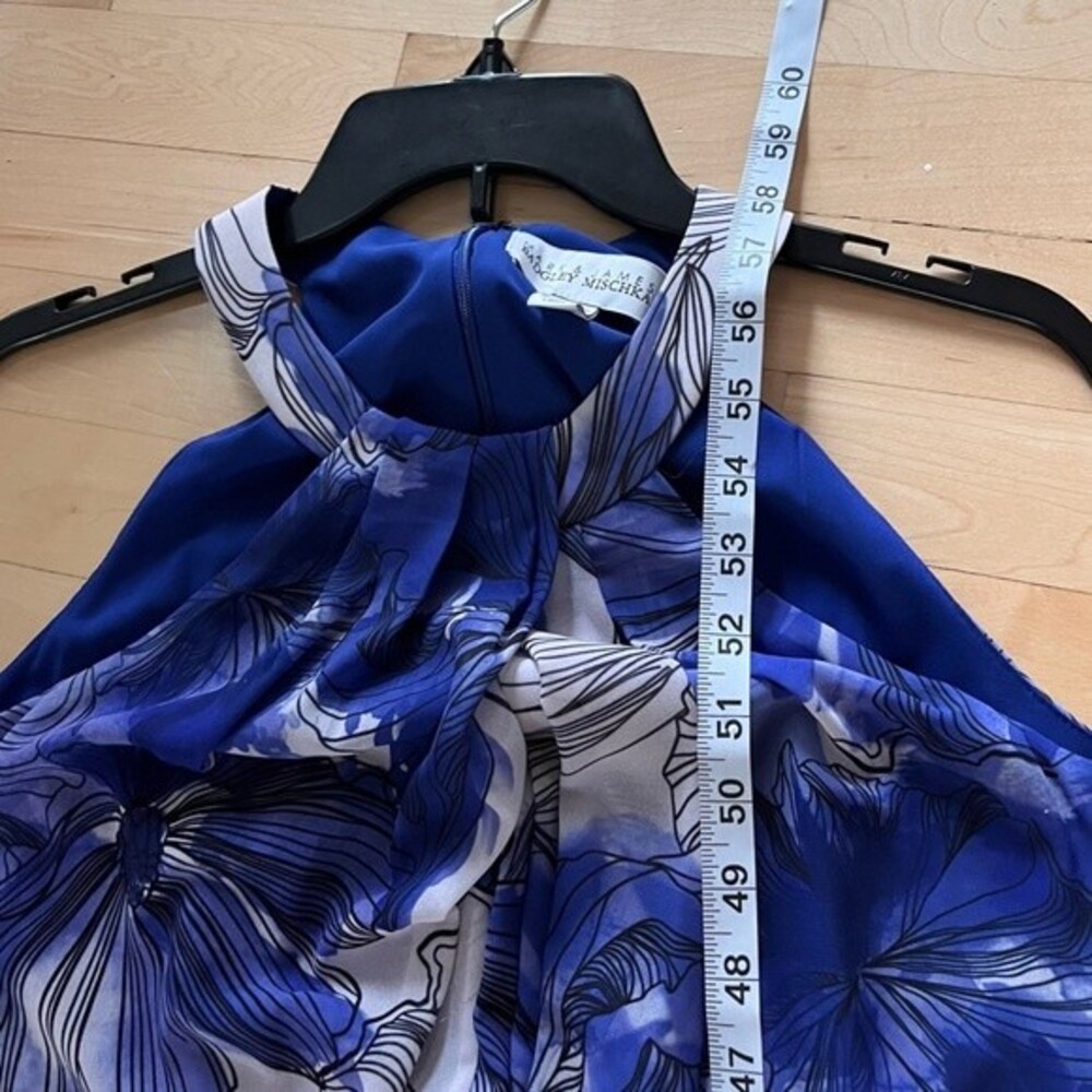 Badgley Mischka by Mark And James Floral Print Drape Front Maxi Dress 4 NWOT - Picture 9 of 14